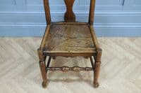 Antique Georgian Country Handmade Primitive Solid Ash Hoof Foot Hall Chair C1770