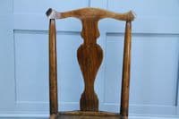 Antique Georgian Country Handmade Primitive Solid Ash Hoof Foot Hall Chair C1770