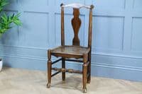 Antique Georgian Country Handmade Primitive Solid Ash Hoof Foot Hall Chair C1770