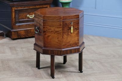 Antique Georgian George III Mahogany Cellarette Wine Cooler Side Table C1790