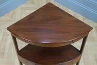 Antique Georgian Mahogany Inlaid Corner Wash Stand Occasional Lamp / Plant Table