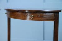 Antique Georgian Mahogany Inlaid Corner Wash Stand Occasional Lamp / Plant Table