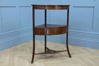 Antique Georgian Mahogany Inlaid Corner Wash Stand Occasional Lamp / Plant Table