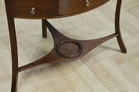 Antique Georgian Mahogany Inlaid Corner Wash Stand Occasional Lamp / Plant Table