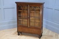 Antique Georgian Mahogany Small Glazed Bookcase Display Hall Cabinet Cupboard
