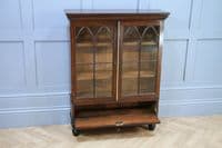 Antique Georgian Mahogany Small Glazed Bookcase Display Hall Cabinet Cupboard