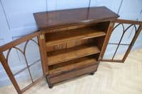 Antique Georgian Mahogany Small Glazed Bookcase Display Hall Cabinet Cupboard