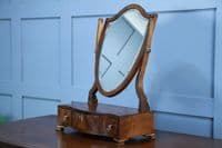 Antique Georgian Shield Mahogany Dressing Table Toilet Swing Mirror with drawers