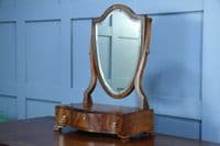 Antique Georgian Shield Mahogany Dressing Table Toilet Swing Mirror with drawers