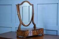 Antique Georgian Shield Mahogany Dressing Table Toilet Swing Mirror with drawers