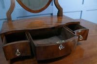 Antique Georgian Shield Mahogany Dressing Table Toilet Swing Mirror with drawers
