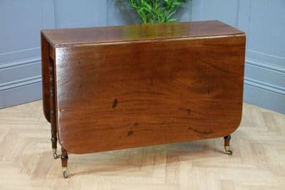 Antique Georgian Solid Flame Grain Mahogany Large Drop Leaf Dining Table C1820