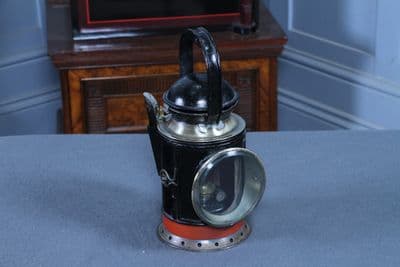 Antique GWR Railway Hand Lantern Inspector's Oil Lamp No. 3343 Tri-Colour C1900