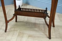 Antique Late Edwardian Walnut Gallery Base Hall, Sofa, Lamp Table C1900
