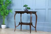 Antique Late Edwardian Walnut Gallery Base Hall, Sofa, Lamp Table C1900