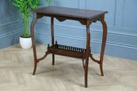 Antique Late Edwardian Walnut Gallery Base Hall, Sofa, Lamp Table C1900