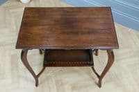 Antique Late Edwardian Walnut Gallery Base Hall, Sofa, Lamp Table C1900