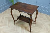 Antique Late Edwardian Walnut Gallery Base Hall, Sofa, Lamp Table C1900
