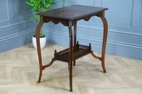 Antique Late Edwardian Walnut Gallery Base Hall, Sofa, Lamp Table C1900