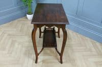 Antique Late Edwardian Walnut Gallery Base Hall, Sofa, Lamp Table C1900