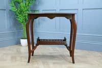 Antique Late Edwardian Walnut Gallery Base Hall, Sofa, Lamp Table C1900