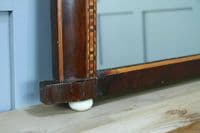 Antique Late Victorian Burr Walnut Tunbridge Ware Inlaid Over Mantle Mirror 1890