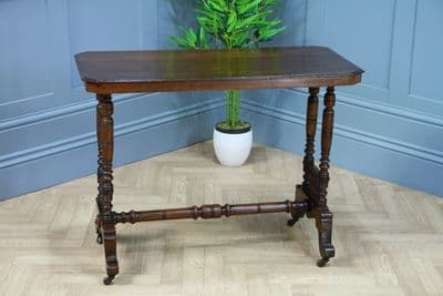 Antique Late Victorian Early Edwardian Walnut Occasional Hall Sofa Lamp Table