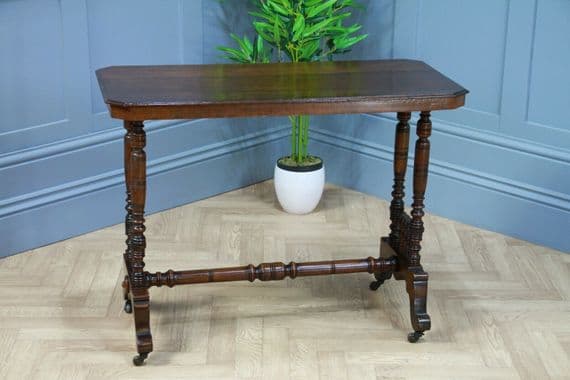 Antique Late Victorian Early Edwardian Walnut Occasional Hall Sofa Lamp Table
