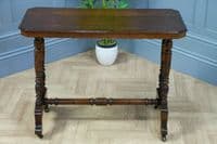 Antique Late Victorian Early Edwardian Walnut Occasional Hall Sofa Lamp Table