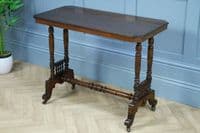 Antique Late Victorian Early Edwardian Walnut Occasional Hall Sofa Lamp Table