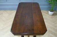 Antique Late Victorian Early Edwardian Walnut Occasional Hall Sofa Lamp Table
