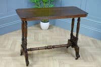 Antique Late Victorian Early Edwardian Walnut Occasional Hall Sofa Lamp Table