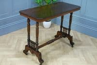 Antique Late Victorian Early Edwardian Walnut Occasional Hall Sofa Lamp Table
