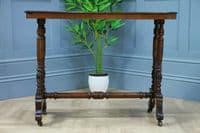 Antique Late Victorian Early Edwardian Walnut Occasional Hall Sofa Lamp Table