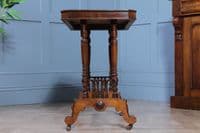 Antique Late Victorian / Early Edwardian Walnut Occasional Hall Sofa Lamp Table
