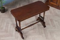 Antique Late Victorian / Early Edwardian Walnut Occasional Hall Sofa Lamp Table