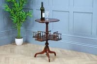 Antique Late Victorian Edwardian Revolving book table, Lazy Waiter Gallery Base C1880