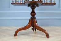 Antique Late Victorian Edwardian Revolving book table, Lazy Waiter Gallery Base C1880