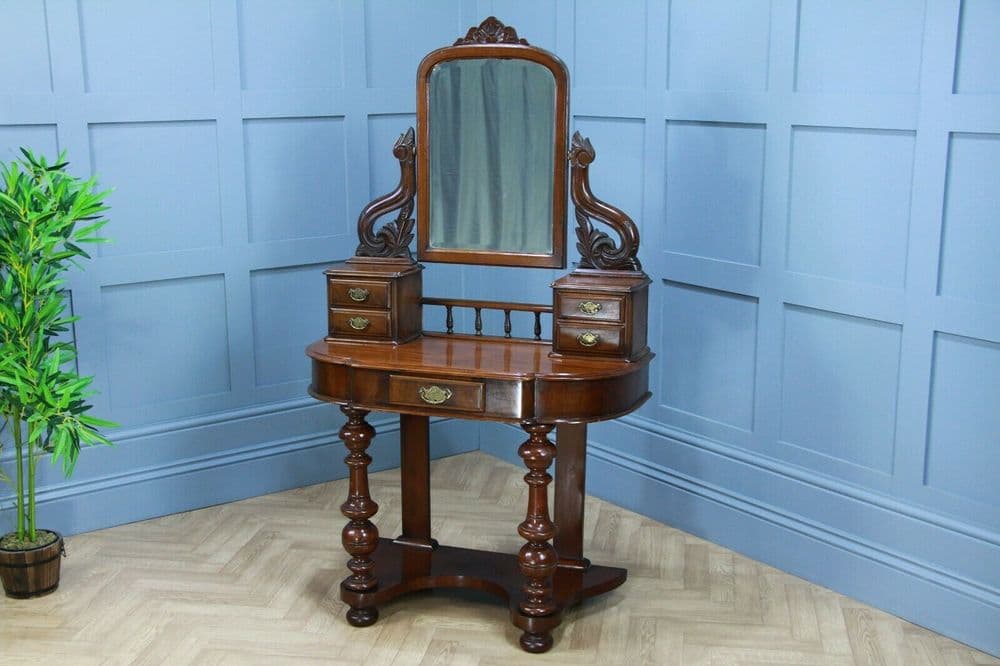 Antique Late Victorian Mahogany Ladies Carved Duchess Dressing Table