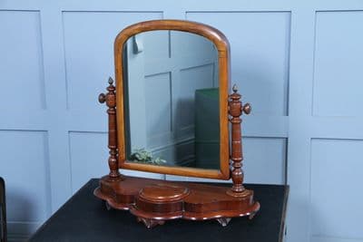 Antique Late Victorian Turned Mahogany Dressing Table Toilet Swing Mirror  C1880