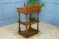 Antique Late Victorian Walnut Open Shelf Davenport Desk Inlaid Bureau Original