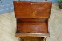 Antique Late Victorian Walnut Open Shelf Davenport Desk Inlaid Bureau Original