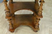 Antique Late Victorian Walnut Open Shelf Davenport Desk Inlaid Bureau Original