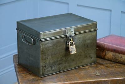Antique MILNERS Fire Resisting Small Deed Chest Restored Vintage Book Safe Box