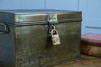 Antique MILNERS Fire Resisting Small Deed Chest Restored Vintage Book Safe Box