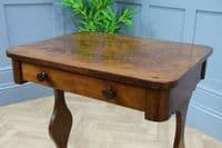 Antique Original Early Victorian Flame Grain Mahogany Hall Sofa Lamp Table C1850