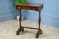 Antique Original Early Victorian Flame Grain Mahogany Hall Sofa Lamp Table C1850