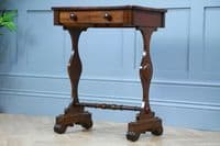 Antique Original Early Victorian Flame Grain Mahogany Hall Sofa Lamp Table C1850