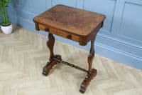 Antique Original Early Victorian Flame Grain Mahogany Hall Sofa Lamp Table C1850