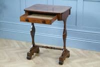 Antique Original Early Victorian Flame Grain Mahogany Hall Sofa Lamp Table C1850